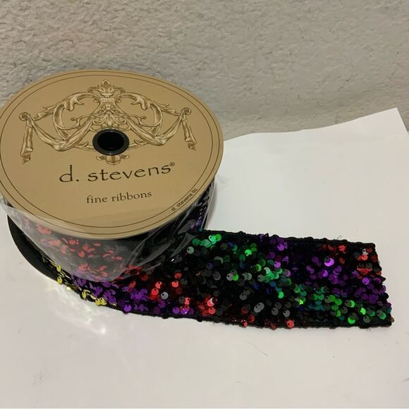 New 2 rolls D. Stevens Sequined Ribbon, 2.5"W x 10 Yards Retail $188 - Picture 8 of 12
